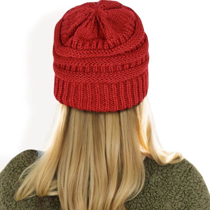 Women's Satin-Lined Knit Beanie for Hair Protection and Moisture Retention in a Cozy Slouch Design