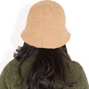 Yellow Women's High Pile Fleece Bucket Hat with Soft Textured Fabric and Modern Casual Design