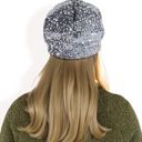 Gray Women's Sequin Velvet Beret with Sparkling Embellishments and Comfortable Satin-Lined Interior