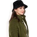 Black Women's Sequin Bucket Hat with Sparkling Design and Reversible Feature for Stylish Casual or Party Looks