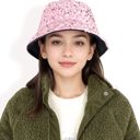 Pink Women's Sequin Bucket Hat with Sparkling Design and Reversible Feature for Stylish Casual or Party Looks