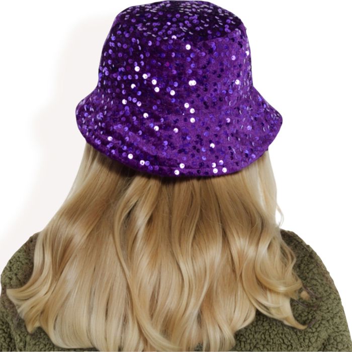 Women's Sequin Bucket Hat with Sparkling Design and Reversible Feature for Stylish Casual or Party Looks