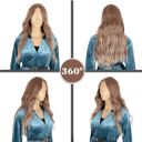 Gray 28-Inch Long Ombre Wavy Synthetic Wig with Middle Part and Heat-Resistant Natural Waves for Women Daily and Event Use