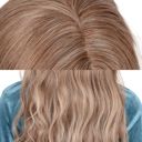 Gray 28-Inch Long Ombre Wavy Synthetic Wig with Middle Part and Heat-Resistant Natural Waves for Women Daily and Event Use