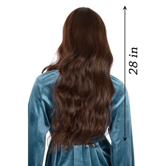 28-Inch Long Ombre Wavy Synthetic Wig with Middle Part and Heat-Resistant Natural Waves for Women Daily and Event Use