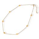 Yellow Stainless Steel Necklace with 18K Gold Plated Heart Charms, Adjustable Chain, Delicate and Minimalist Design