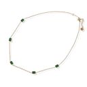  Stainless Steel Necklace with 18K Gold Plated Chain and Acrylic Gemstone Accents, Adjustable Length, Modern Design