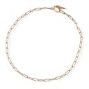  Stainless Steel Chain Necklace with 18K Gold Plating, Adjustable Length, Simple and Modern Paperclip Chain Design