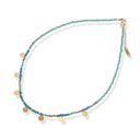  Stainless Steel Beaded Necklace with 18K Gold Plated Discs, Adjustable Length, Colorful and Boho Chic Design