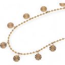  Dainty Charm Disc Bracelet with Adjustable Chain