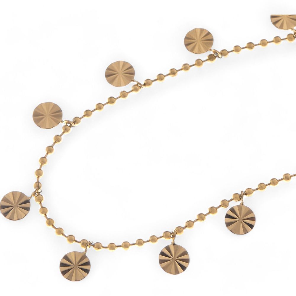 Dainty Charm Disc Bracelet with Adjustable Chain