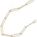  Minimalist Gold Tone Paperclip Chain Necklace Simple Modern Design