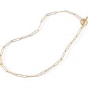  Minimalist Gold Tone Paperclip Chain Necklace Simple Modern Design