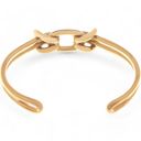  Gold Tone Chain Link Open Cuff Bracelet Minimalist Modern Style