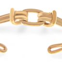  Gold Tone Chain Link Open Cuff Bracelet Minimalist Modern Style