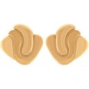  Gold Tone Sculptural Swirl Stud Earrings Bold Modern Chic Design