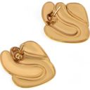  Gold Tone Sculptural Swirl Stud Earrings Bold Modern Chic Design