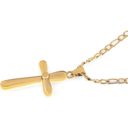  Gold Tone Cross Pendant Necklace with Chunky Chain Modern Religious Style