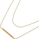  Double Layer Gold Tone Bar Pendant Necklace Minimalist Chain Design