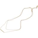  Double Layer Gold Tone Bar Pendant Necklace Minimalist Chain Design