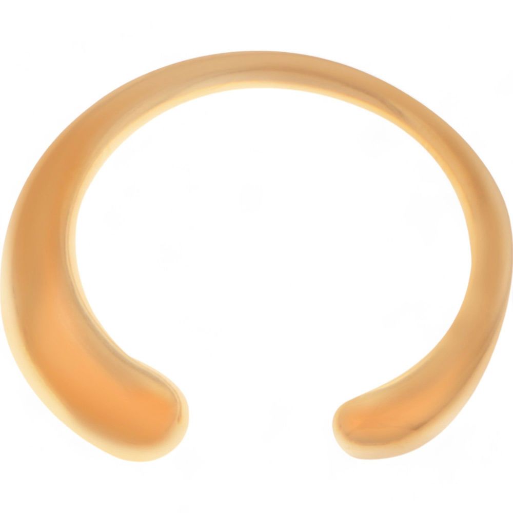 Minimalist Adjustable Gold Tone Open Ring with Smooth Curved Design