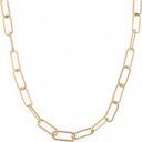 Gold Modern Paperclip Chain Necklace with Large Links