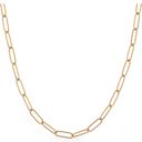 Gold Paperclip Link Necklace Simple Minimalist Chain Design