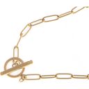 Gold Paperclip Link Necklace Simple Minimalist Chain Design