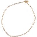 Gold Paperclip Link Necklace Simple Minimalist Chain Design