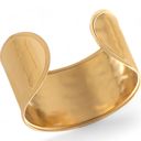  Wide Cuff Bracelet with Polished Gold Tone Finish Bold Statement Jewelry