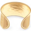  Wide Cuff Bracelet with Polished Gold Tone Finish Bold Statement Jewelry