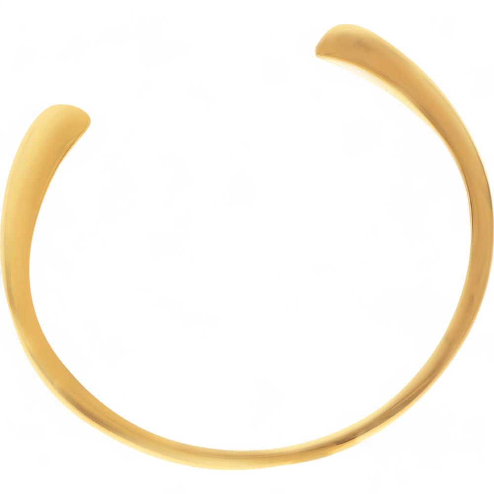 Minimalist Gold Tone Open Cuff Bracelet Smooth Sleek Design