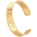  Hammered Texture Gold Tone Open Cuff Bracelet with Wide Band