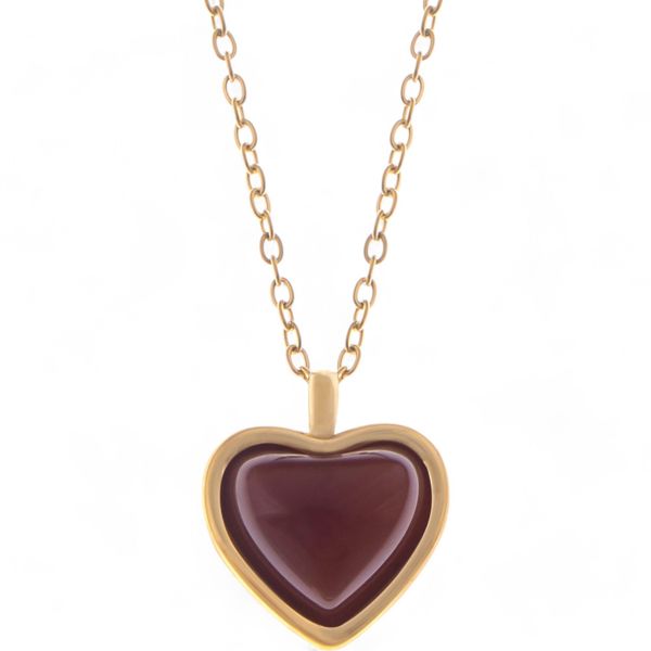 Heart-Shaped Pendant Necklace with Chain