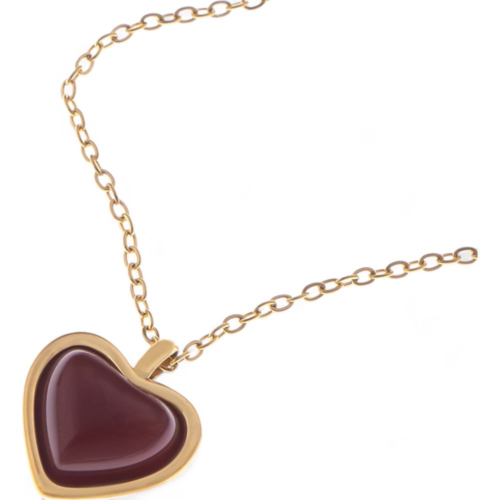 Heart-Shaped Pendant Necklace with Chain