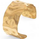  Wavy Gold Tone Open Cuff Bracelet with Fluid Sculpted Design