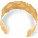  Wavy Gold Tone Open Cuff Bracelet with Fluid Sculpted Design