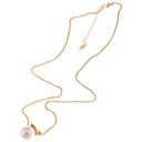 Gold Gold Tone Pendant Necklace with Faux Pearl Drop and X Charm - Gold