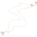 Gold Gold Tone Mermaid Tail Necklace with Pearl Accent and Mother of Pearl Inlay