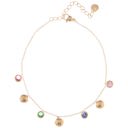  Gold Tone Shell and Crystal Charm Anklet with Adjustable Chain