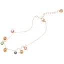 Gold Gold Tone Shell and Crystal Charm Anklet with Adjustable Chain