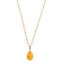  Gold Teardrop Pendant Necklace with Yellow Gemstone