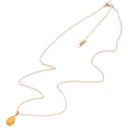 Gold Gold Teardrop Pendant Necklace with Yellow Gemstone