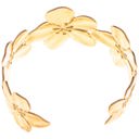 Gold Textured Gold Cuff Bracelet with Ball Accents