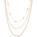  Layered Chain Necklace with Textured and Beaded Details