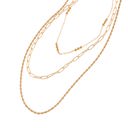 Gold Layered Chain Necklace with Textured and Beaded Details