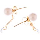 White Teardrop Crystal and Pearl Dangle Earrings with Delicate Chain