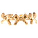  Gold Tone Bow Design Adjustable Ring with Triple Bow Accents