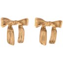  Gold Tone Textured Bow Stud Earrings for a Delicate Touch