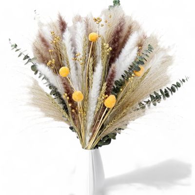 Decorative Dried Flower Bouquet with Natural Grasses for Home Decoration and Event Centerpieces, 17.5 Inches